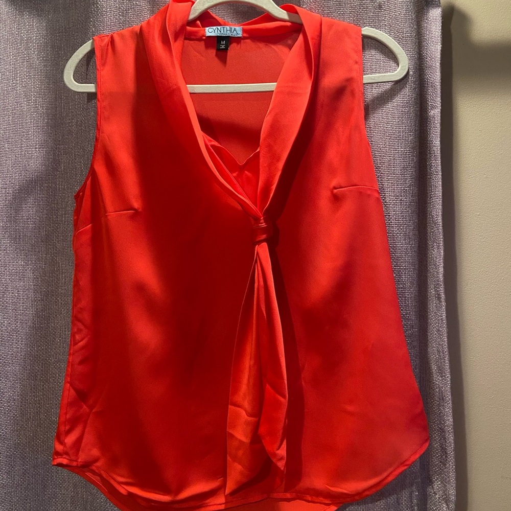 red/orange tank top blouse